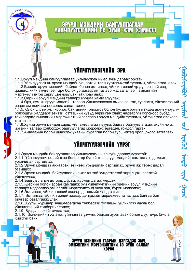 Эрүүл мэндийн байгууллагаар үйлчлүүлэгчийн ёс зүйн хэм хэмжээ